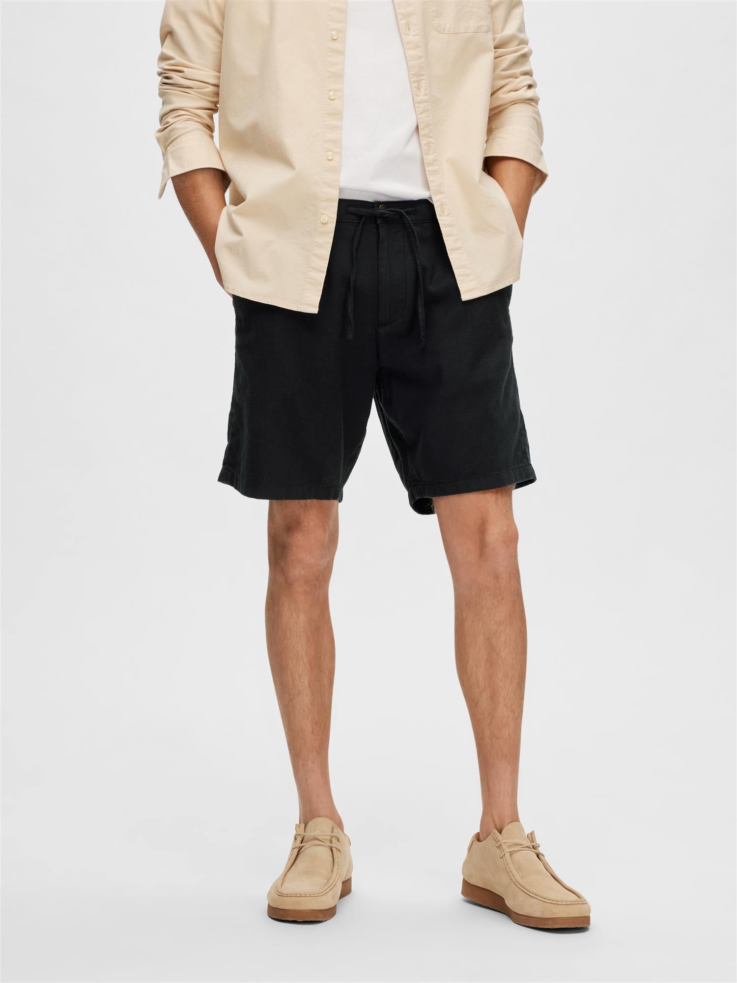 Regular-Brody Linen Shorts Noos-Shorts-Selected Homme-Aandahls