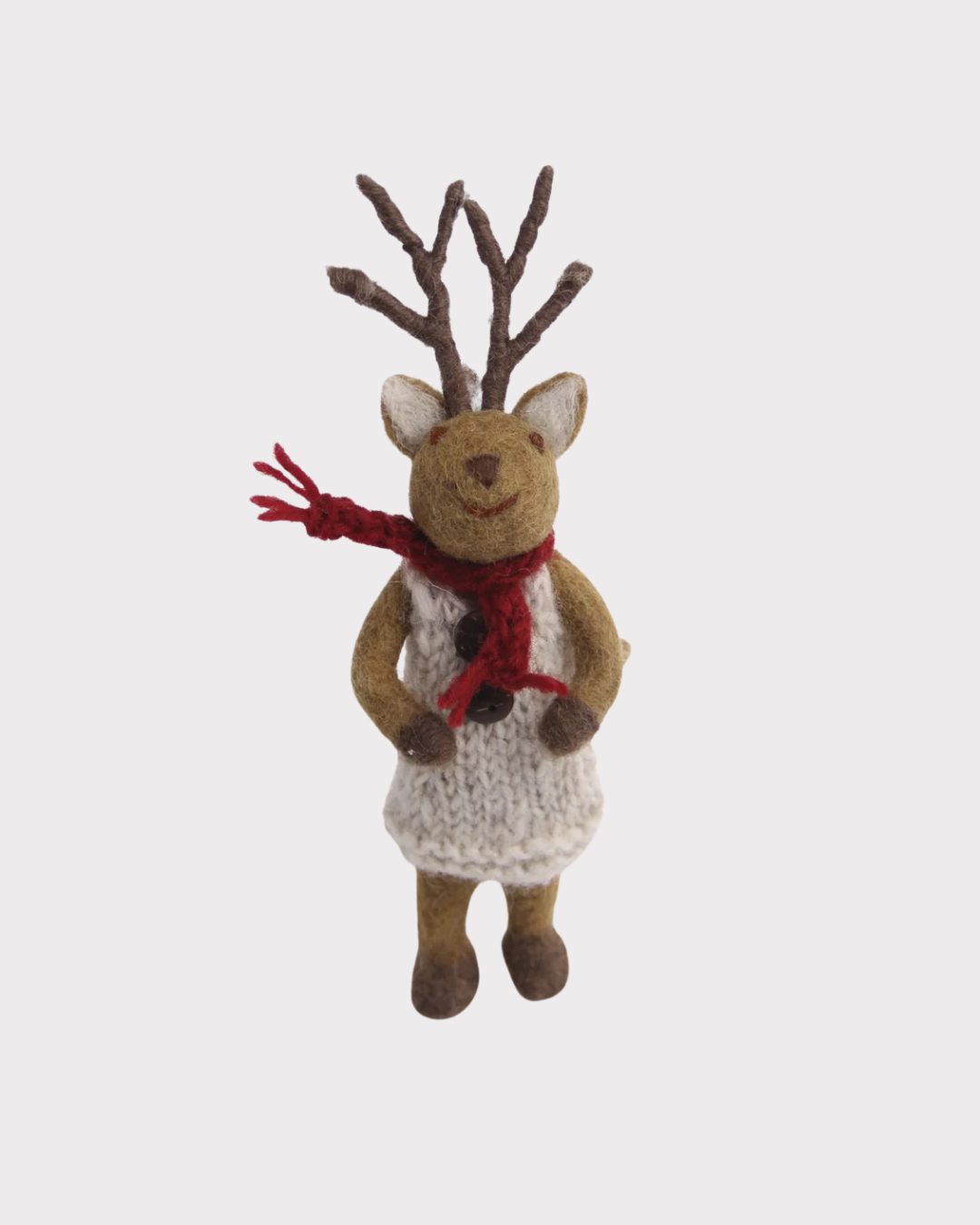 Reinsdyr jente med strikka kjole og skjerf-0 - Interiør-Gry og Sif-Aandahls