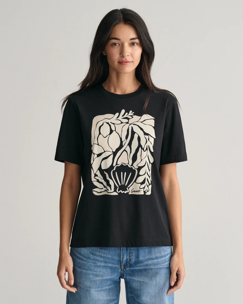 Rel palm print ss t-shirt-T-shirt-Gant-Aandahls