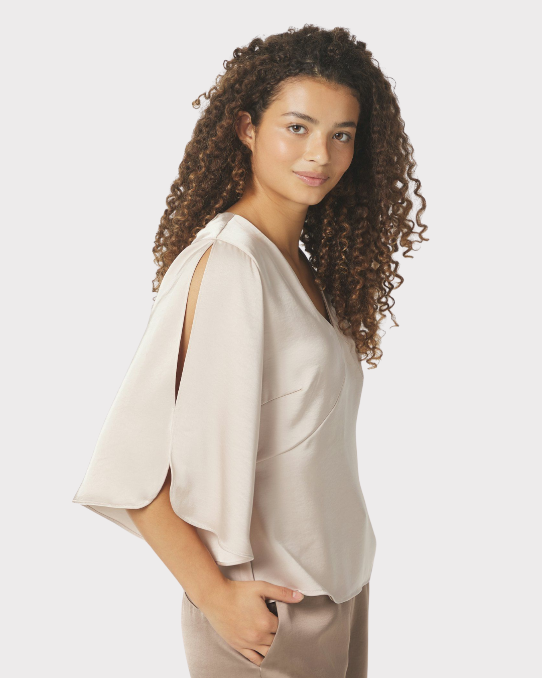 Remana Heavy Sateen Blouse-Overdel-Neo Noir-Aandahls