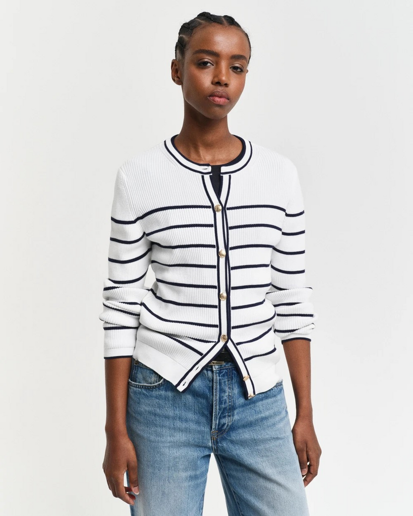 Ribbed breton cardigan-Cardigan-Gant-Aandahls