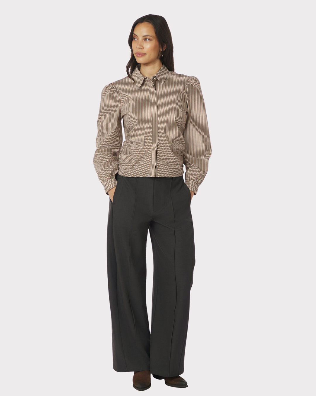 Ritta Stripe Shirt-Skjorte-Neo Noir-Aandahls