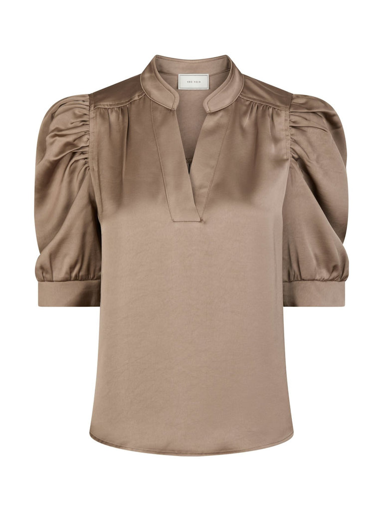 Roella Heavy Sateen Blouse-Bluser-Neo Noir-Aandahls