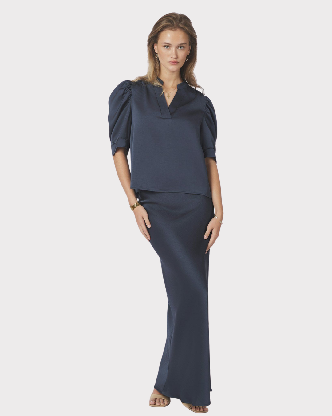 Roella Heavy Sateen Blouse-Overdel-Neo Noir-Aandahls