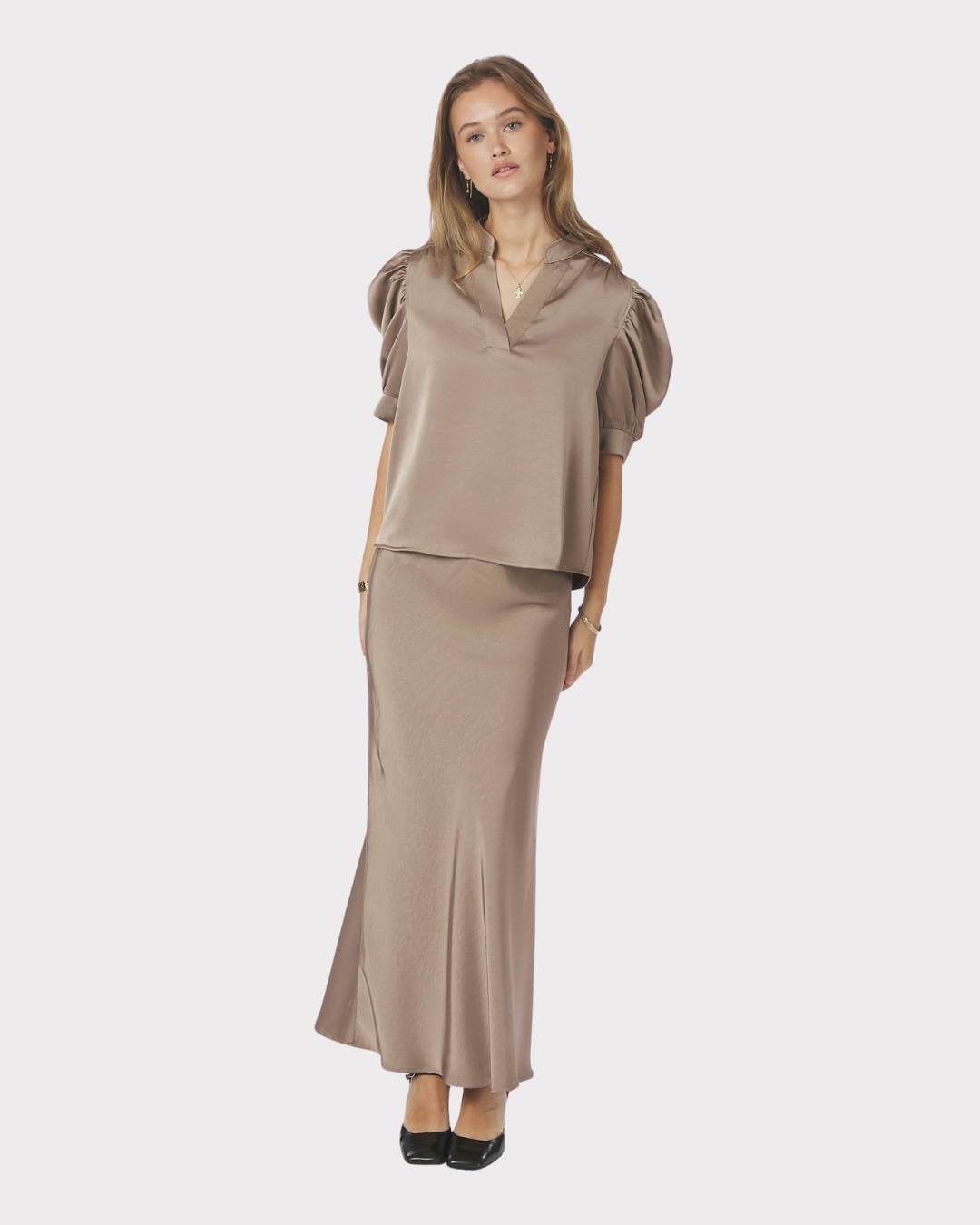 Roella Heavy Sateen Blouse-Overdel-Neo Noir-Aandahls