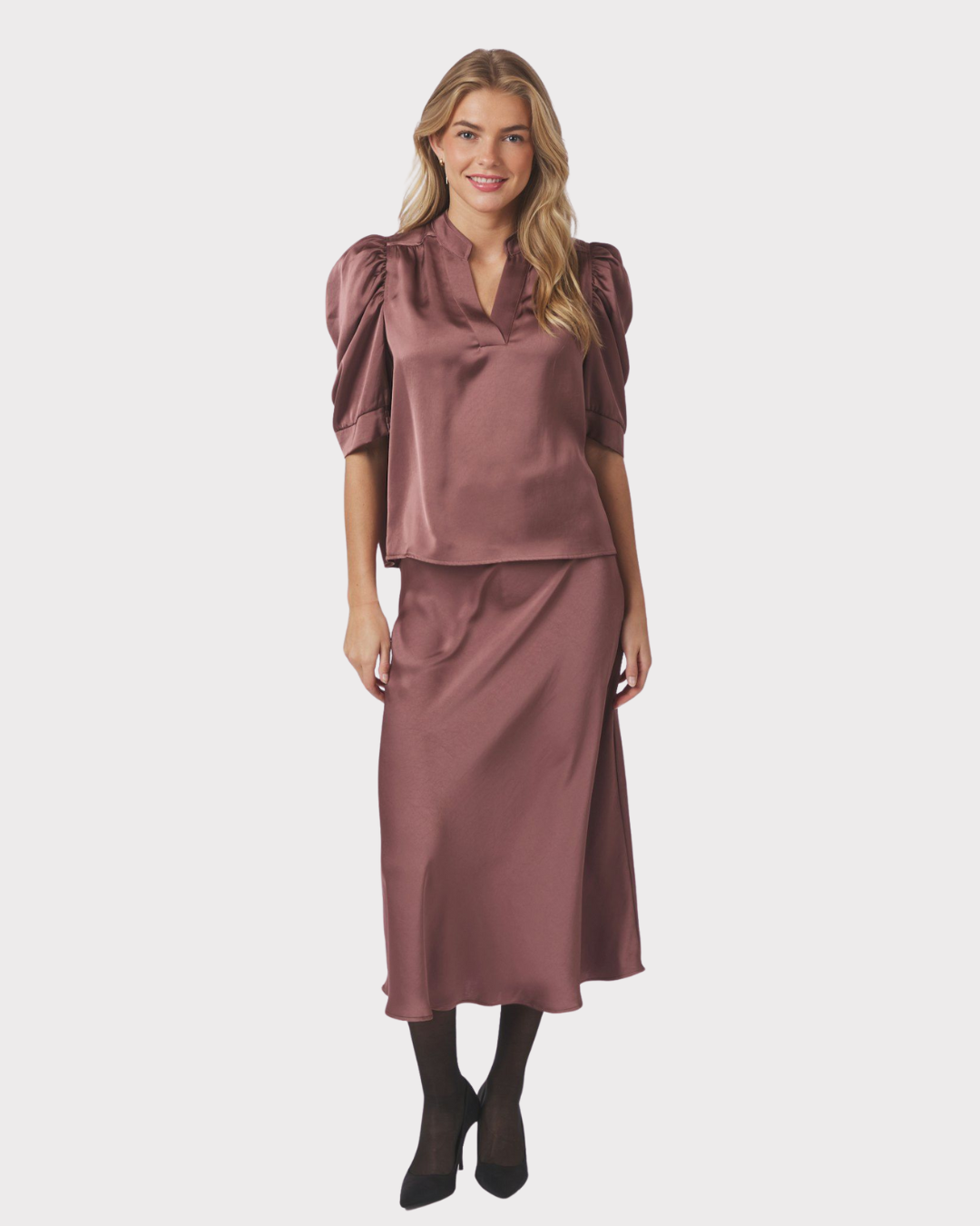 Roella Heavy Sateen Blouse-Overdel-Neo Noir-Aandahls