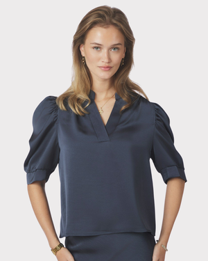 Roella Heavy Sateen Blouse-Overdel-Neo Noir-Aandahls