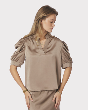 Roella Heavy Sateen Blouse-Overdel-Neo Noir-Aandahls