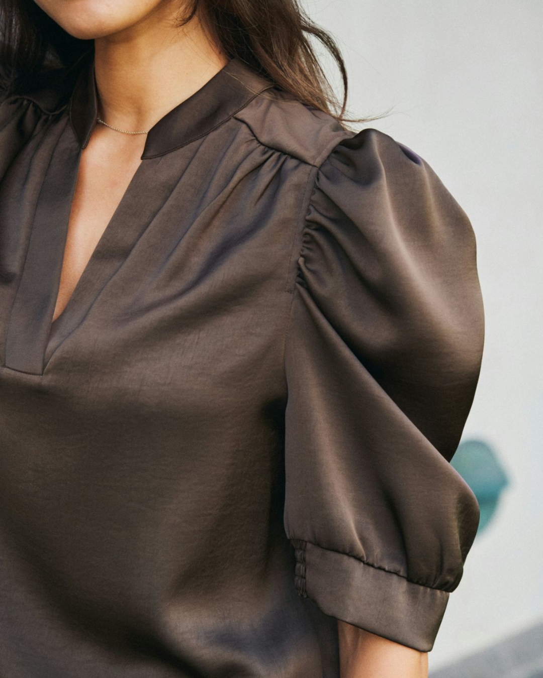 Roella heavy saten blouse-Overdel-Neo Noir-Aandahls