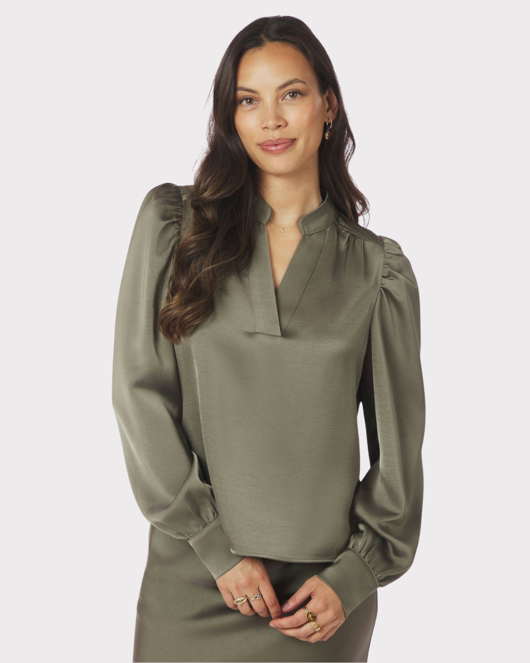Rosslyn Heavy Sateen Blouse-Overdel-Neo Noir-Aandahls