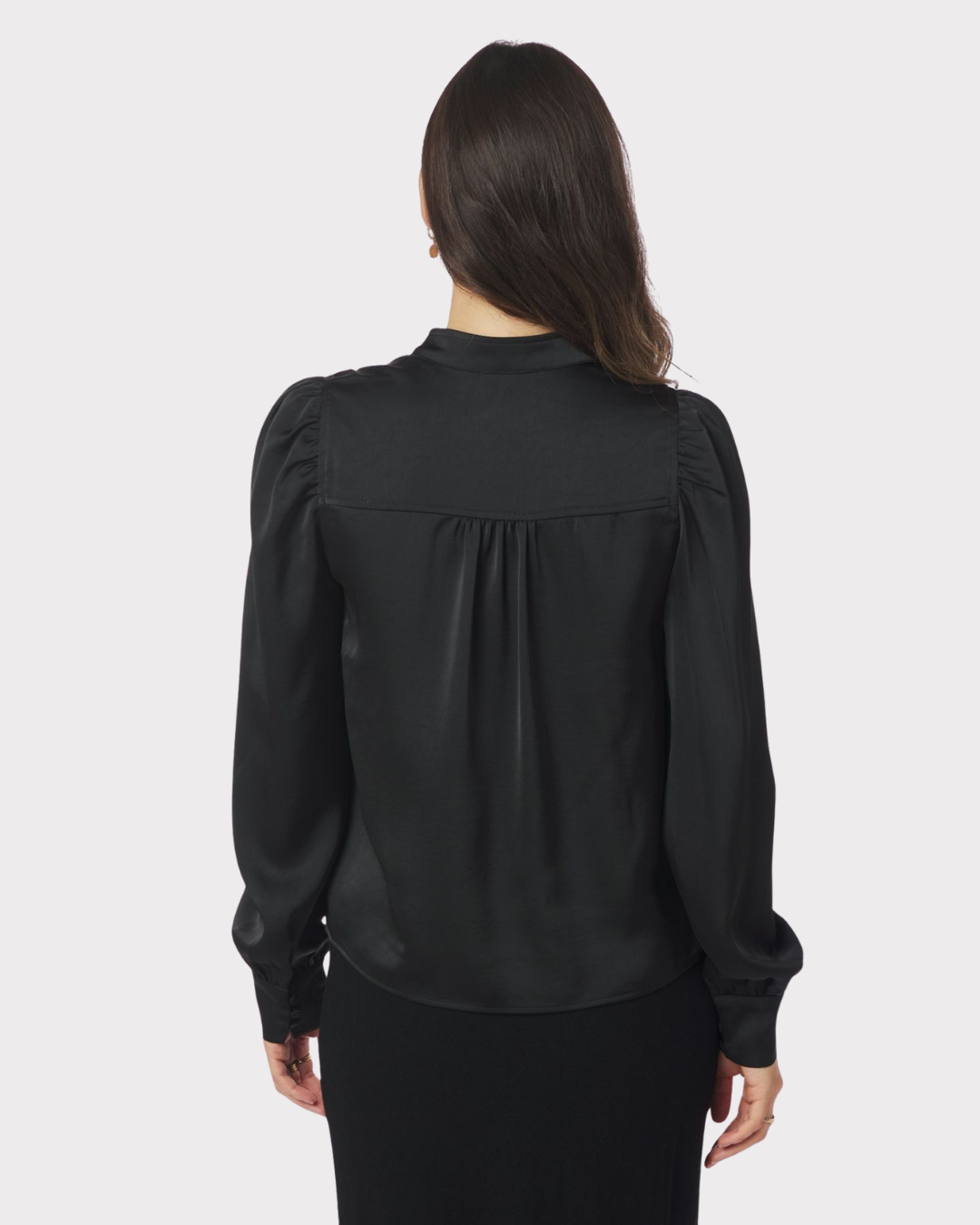 Rosslyn Heavy Sateen Blouse-Overdel-Neo Noir-Aandahls