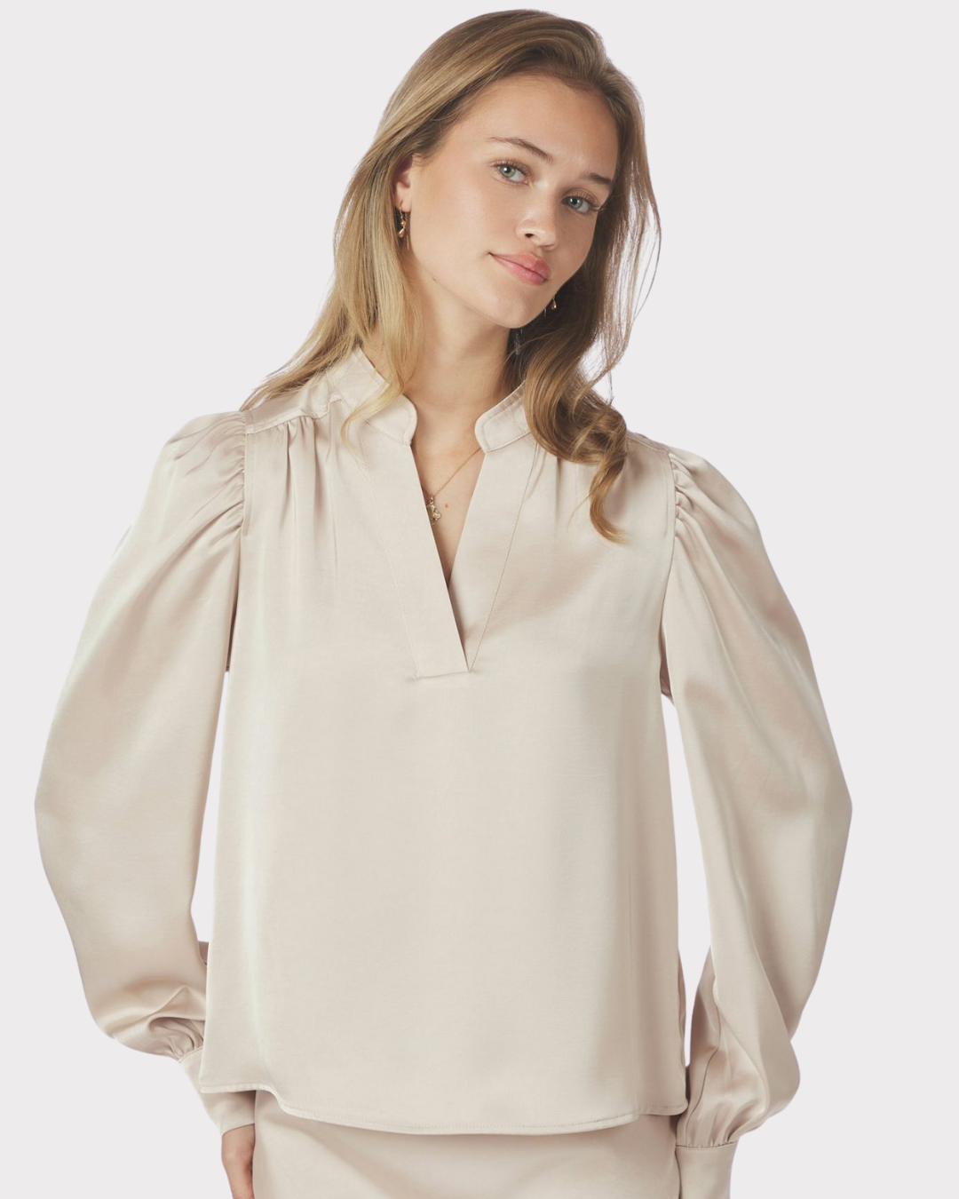 Rosslyn Heavy Sateen Blouse-Overdel-Neo Noir-Aandahls