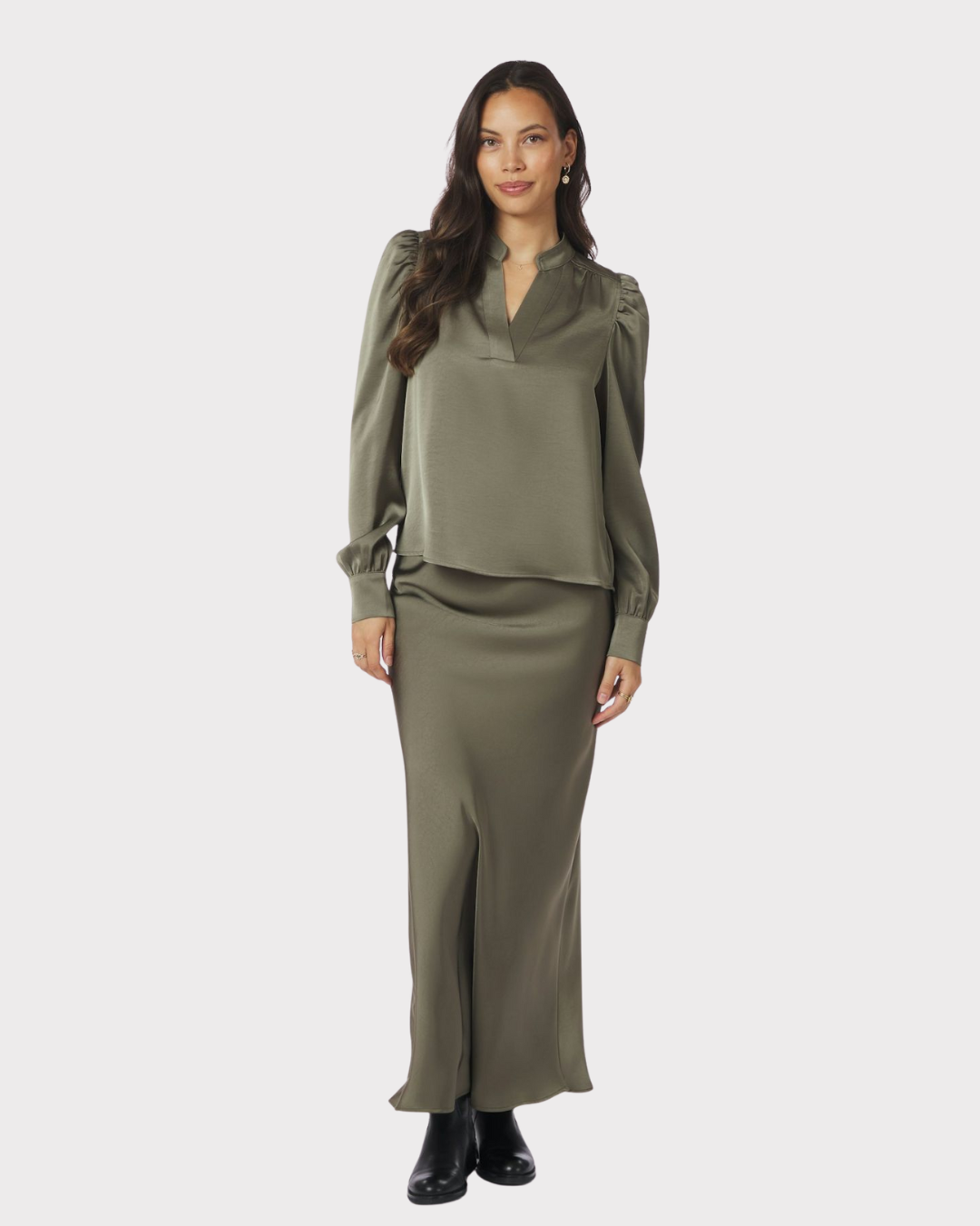 Rosslyn Heavy Sateen Blouse-Overdel-Neo Noir-Aandahls