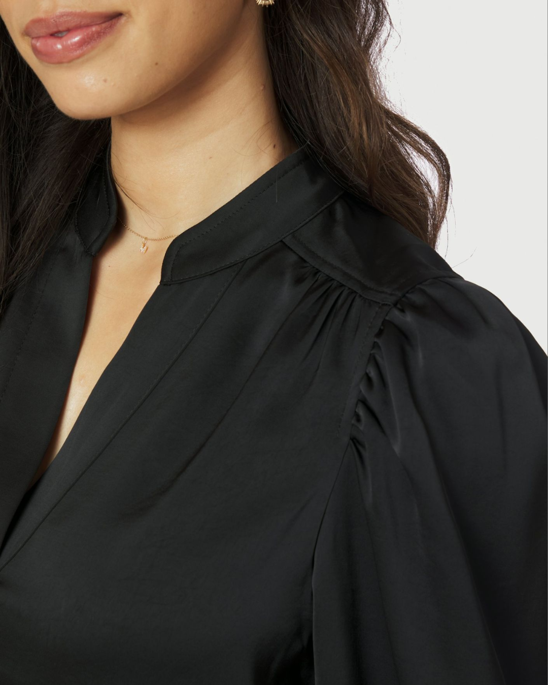 Rosslyn Heavy Sateen Blouse-Overdel-Neo Noir-Aandahls