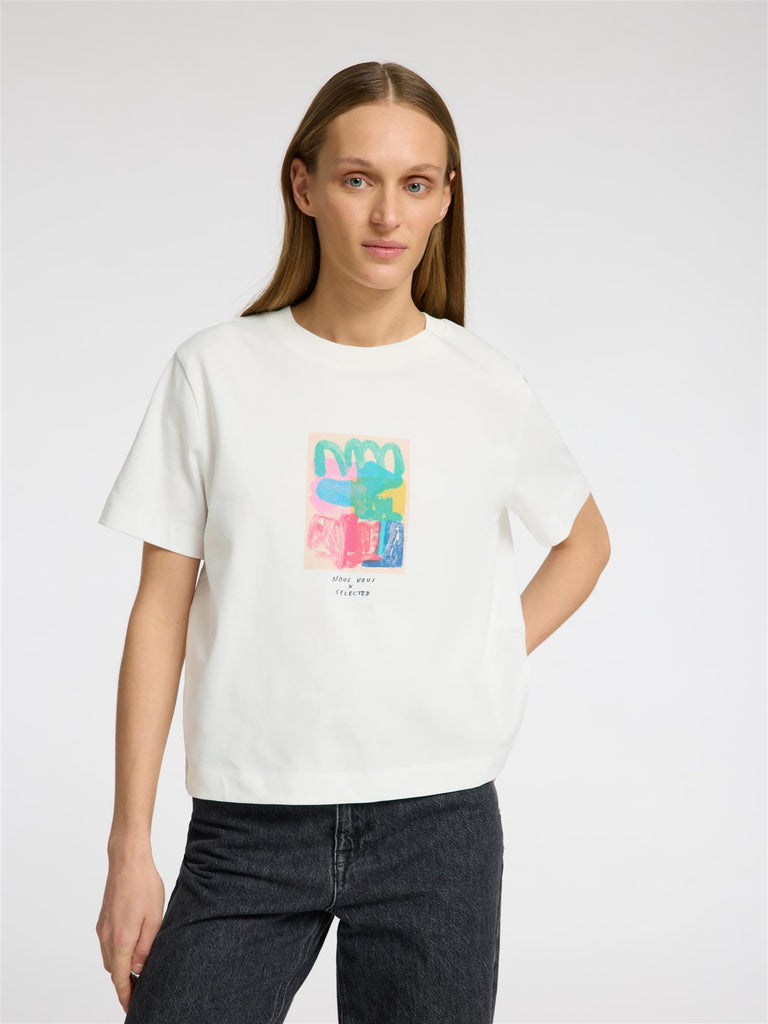 SLFESSENTIAL Boxy printed tee-T-shirt-Selected Femme-Aandahls