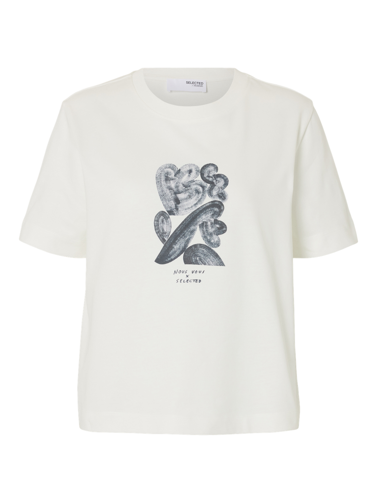 SLFEssential SS Boxy printed ink tee-T-shirt-Selected Femme-Aandahls