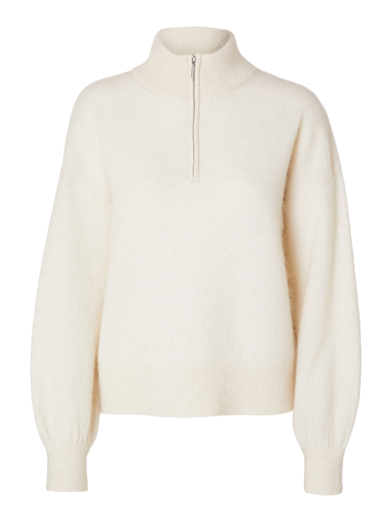 SLFJuliet HALF ZIP LS KNIT HIGH NECK-Strikk-Selected Femme-Aandahls