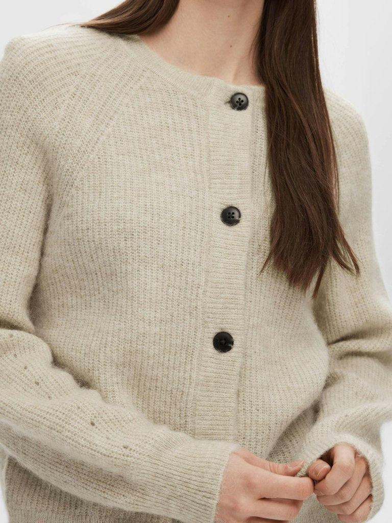 SLFLULU LS KNIT SHORT CARDIGAN NOOS-Cardigan-Selected Femme-Aandahls