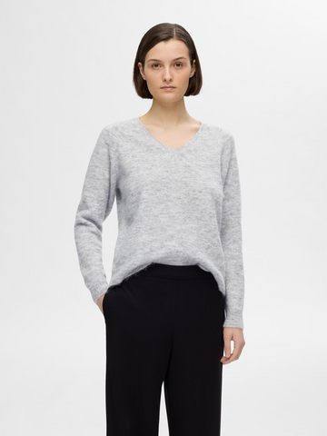 SLFLULU NEW LS KNIT V-NECK B NOOS-Strikk-Selected Femme-Aandahls