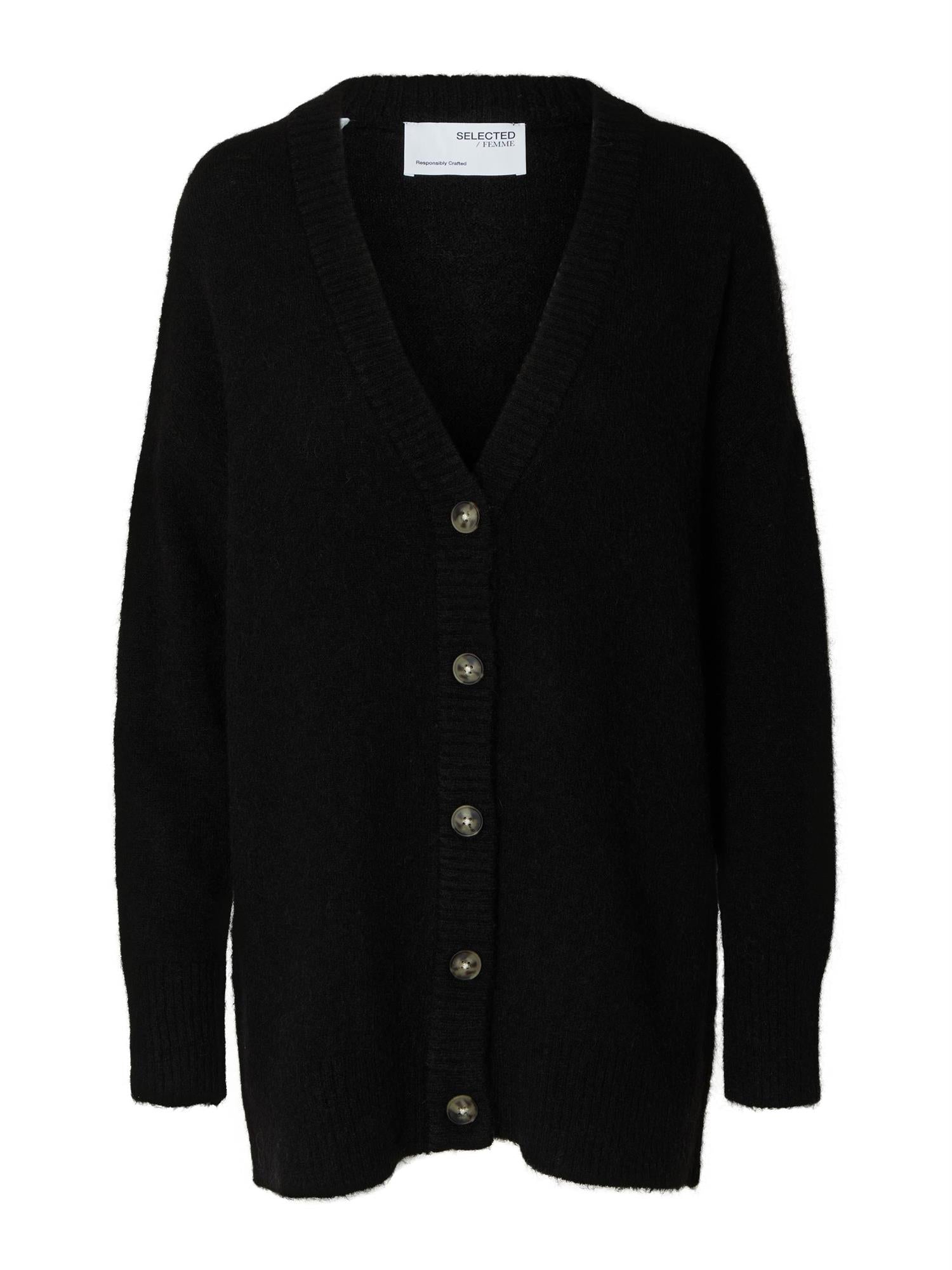 SLFMaline LS Knit Long CARDIGAN NOOS-Strikk-Selected Femme-Aandahls