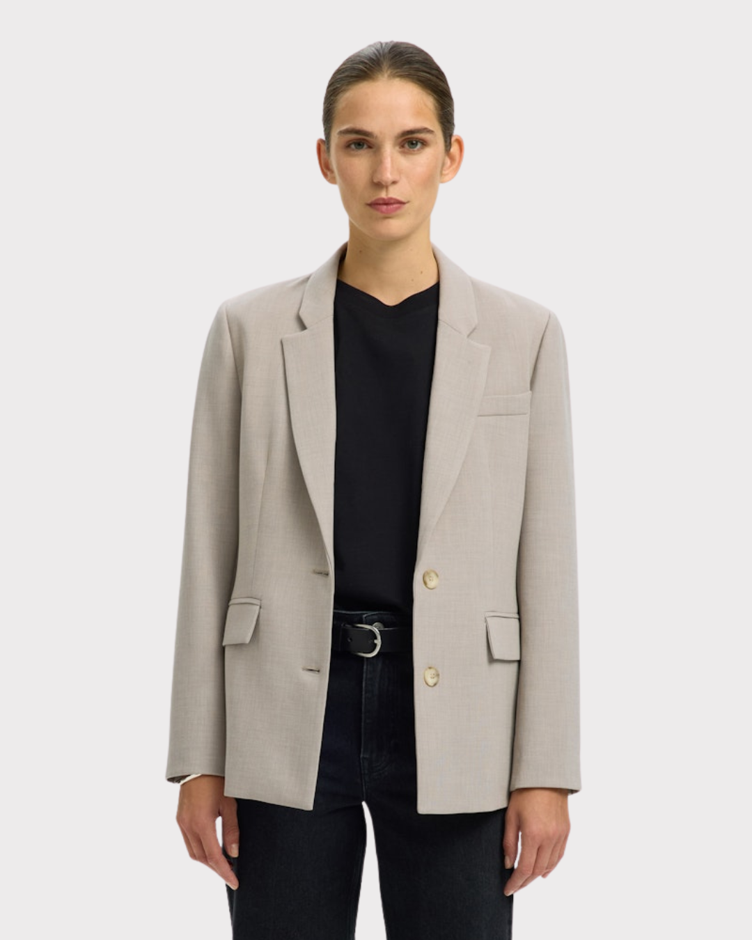 SLFRITA LS CLASSIC BLAZER MEL NOOS-Blazer-Selected Femme-Aandahls