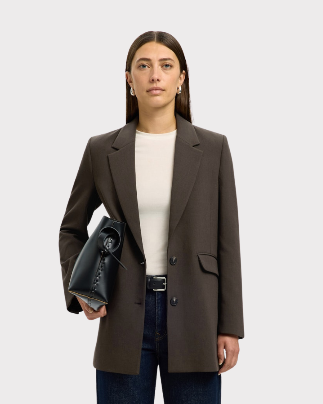 SLFRITA LS RELAXED BLAZER MEL-Blazer-Selected Femme-Aandahls