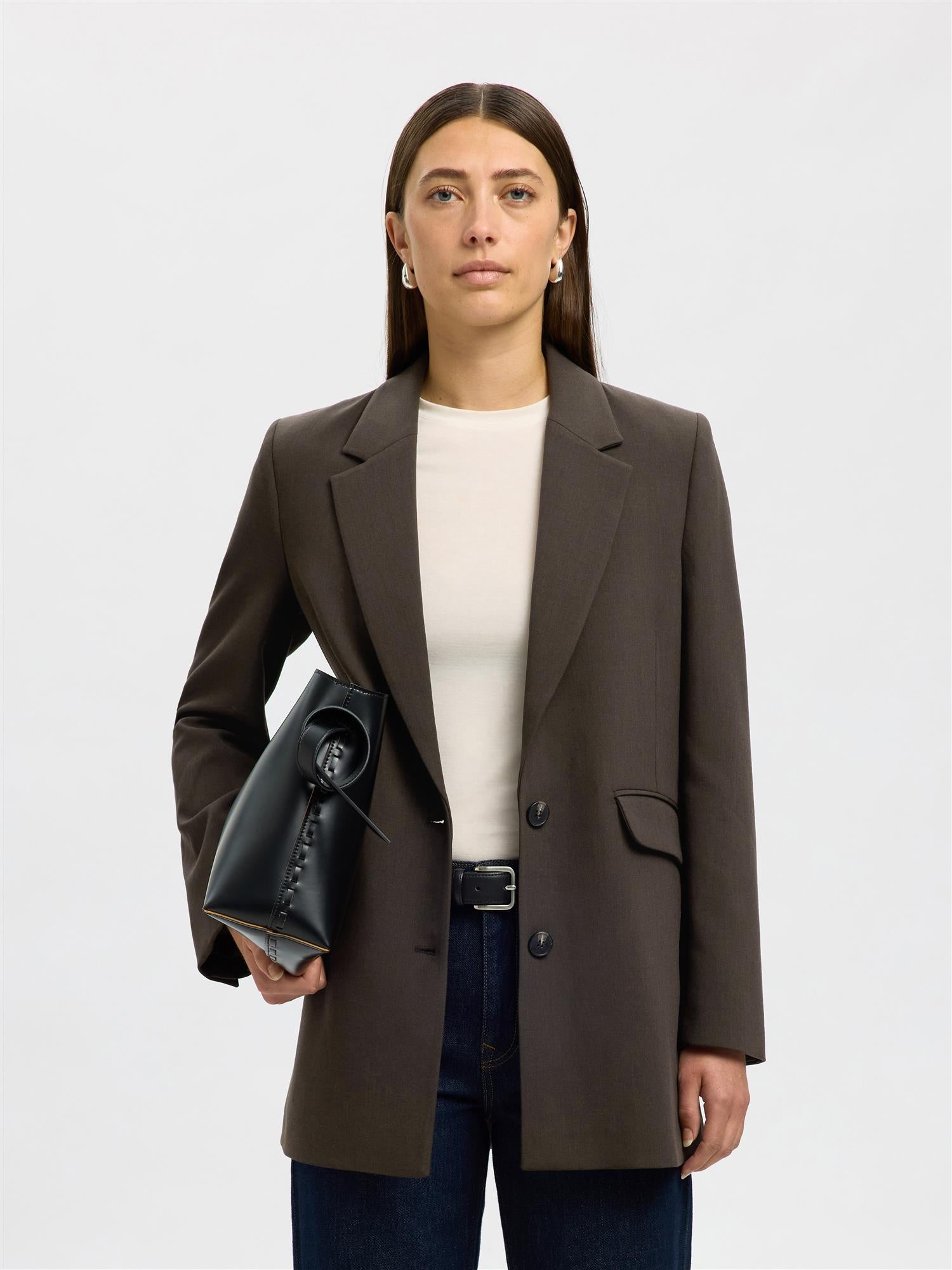 SLFRITA LS RELAXED BLAZER MEL-Blazer-Selected Femme-Aandahls