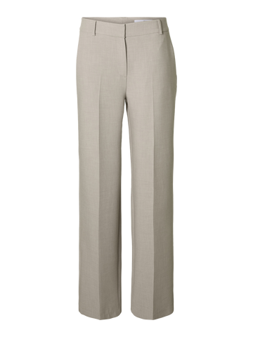 SLFRITA MW WIDE PANT MEL NOOS-Bukser-Selected Femme-Aandahls