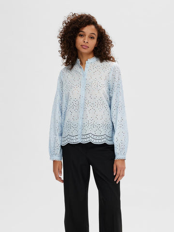 SLFTatiana L/S EMBR SHIRT NOOS-Skjorter-Selected Femme-Aandahls