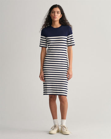 STRIPED SS T-SHIRT DRESS-Kjole-Gant-Aandahls