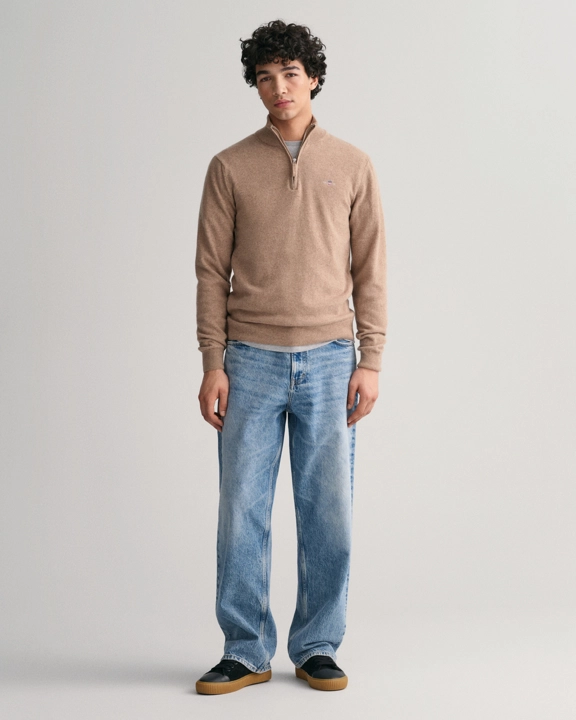 SUPERFINE LAMBSWOOL HALF ZIP-Strikk-Gant-Aandahls