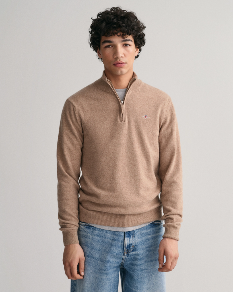 SUPERFINE LAMBSWOOL HALF ZIP-Strikk-Gant-Aandahls