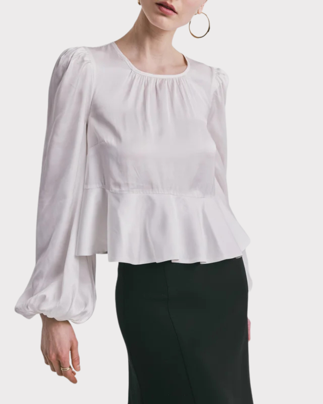 Satin Flounce Top-Topp-ByTimo-Aandahls