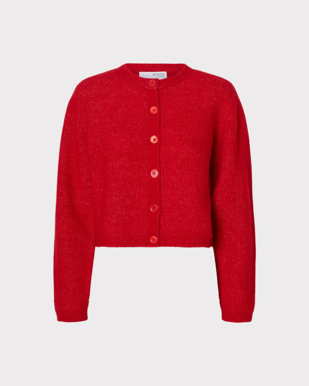 Sia Ras LS Knit Cropped Cardigan-CARDIGAN-Selected Femme-Aandahls
