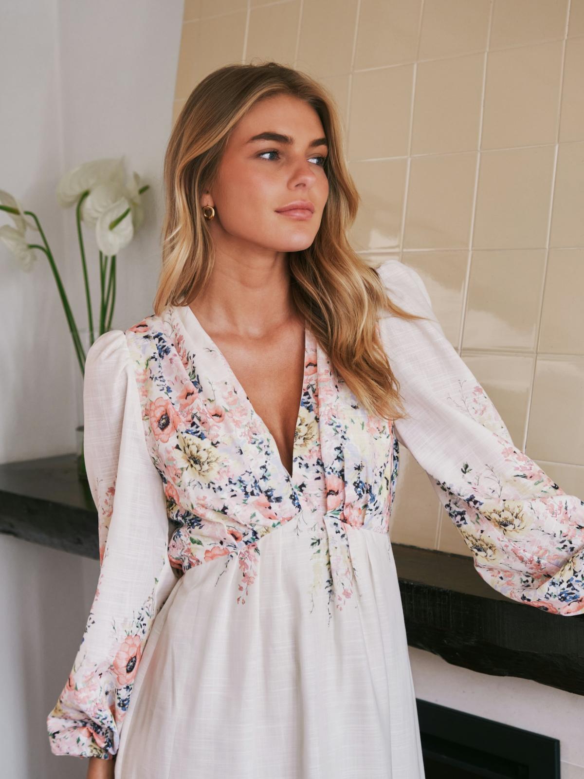 Silfi Flower Print Dress-Kjole-Neo Noir-Aandahls