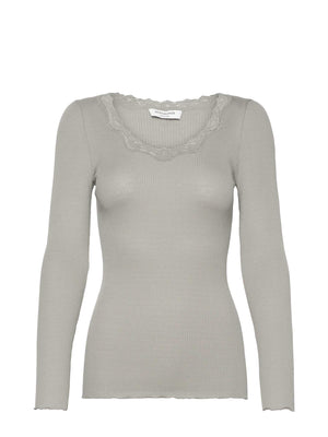 Silk t-shirt w/lace-Overdel-Rosemunde-Aandahls
