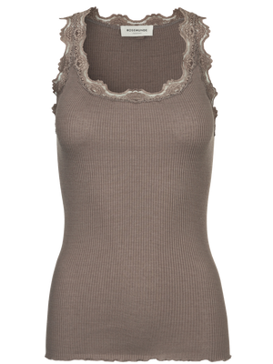 Silk top w/lace-Singlet-Rosemunde-Aandahls