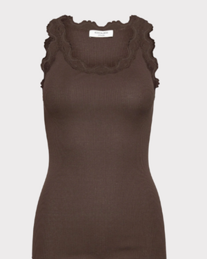 Silk top w/lace-Singlet-Rosemunde-Aandahls