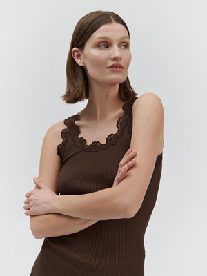 Silk top w/lace-Singlet-Rosemunde-Aandahls