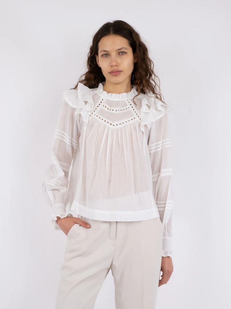 Simkie S Voile Blouse-Bluser-Neo Noir-Aandahls