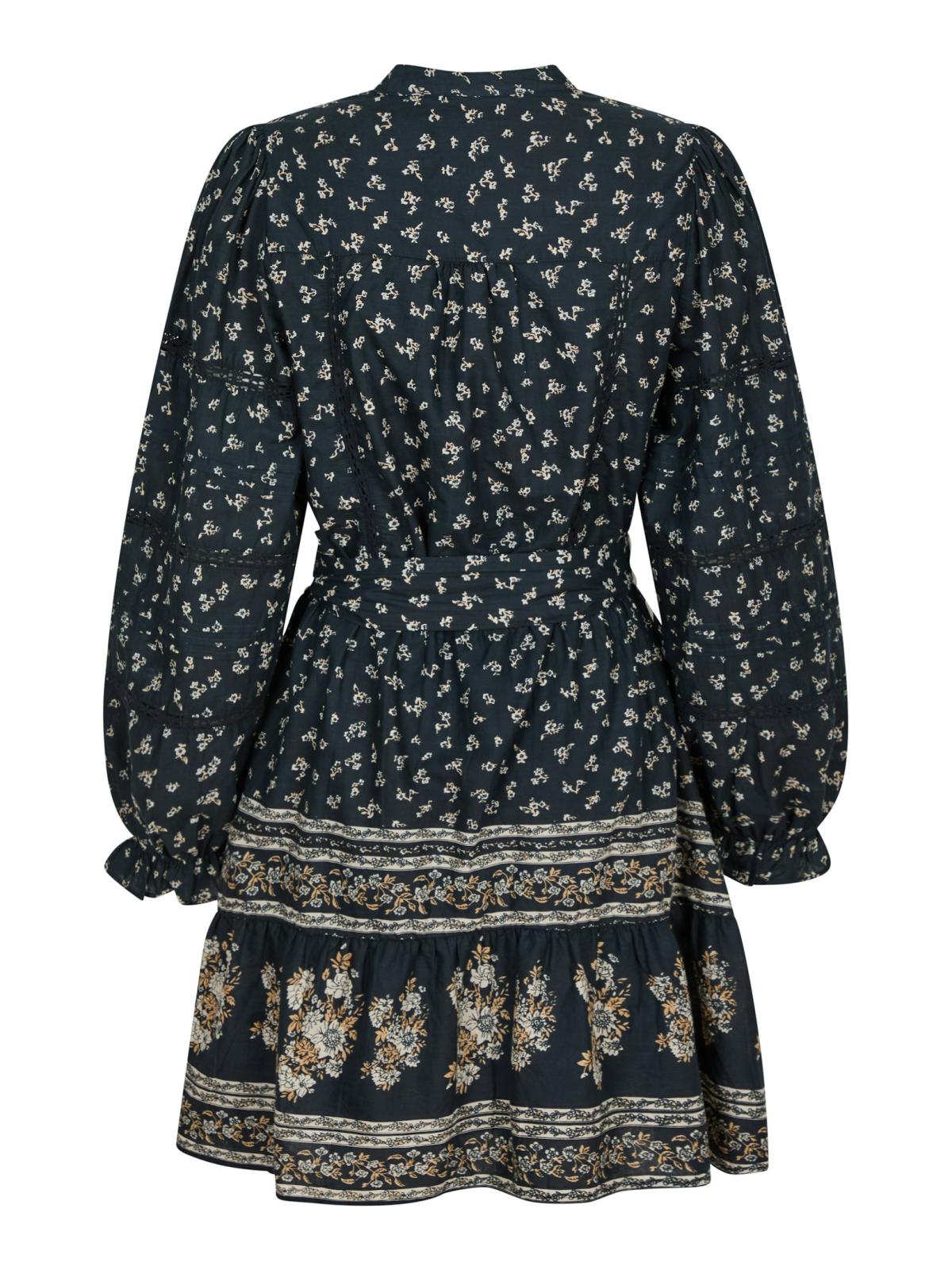 Siri mini border Print Dress-Kjole-Neo Noir-Aandahls