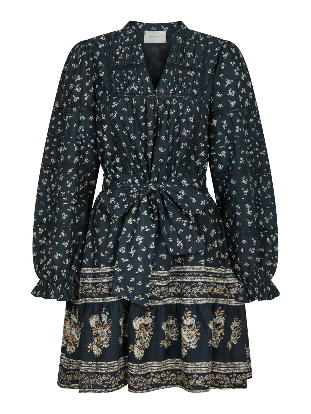 Siri mini border Print Dress-Kjole-Neo Noir-Aandahls