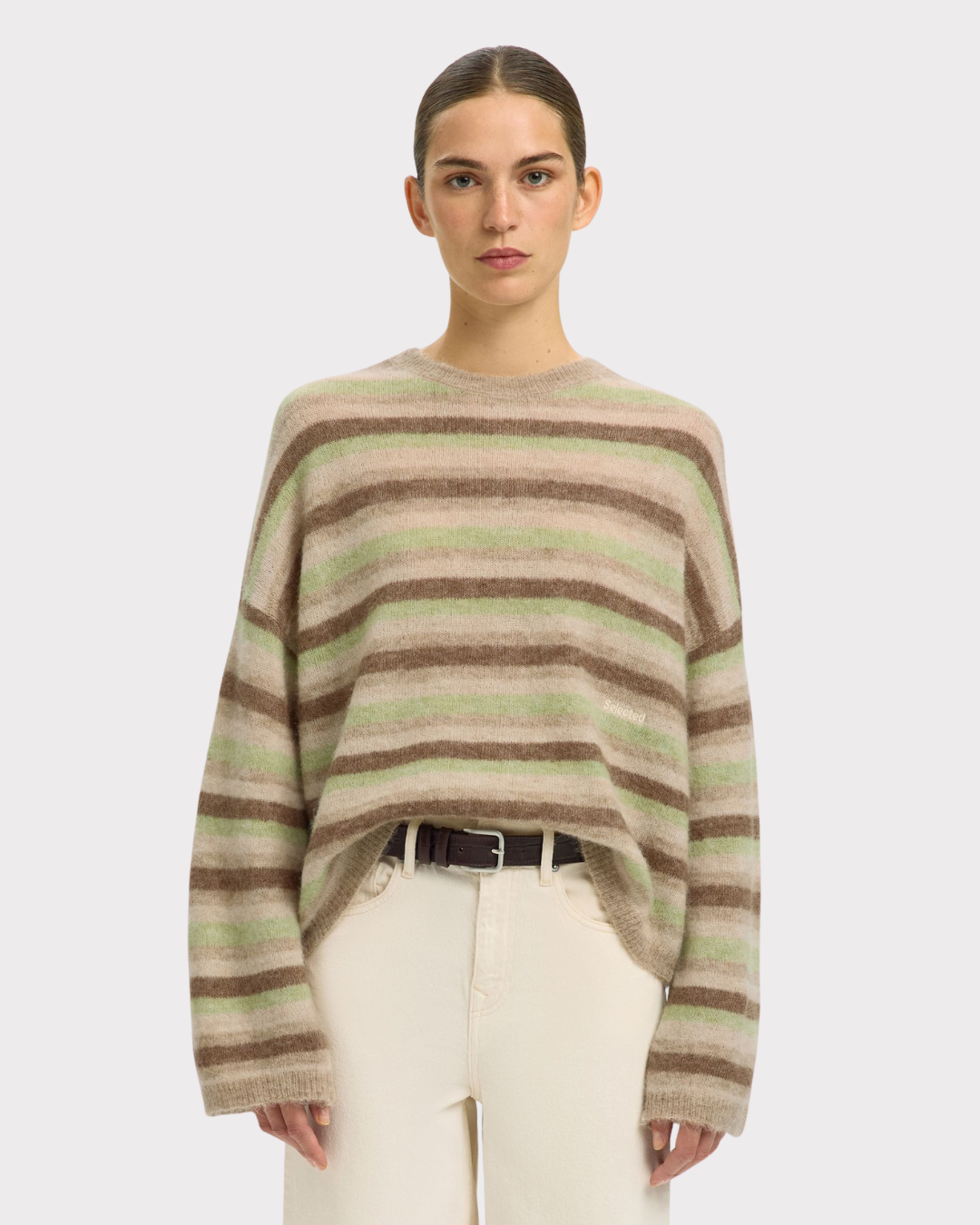 Slflulu Ls Knit Button O-Neck-Genser-Selected Femme-Aandahls