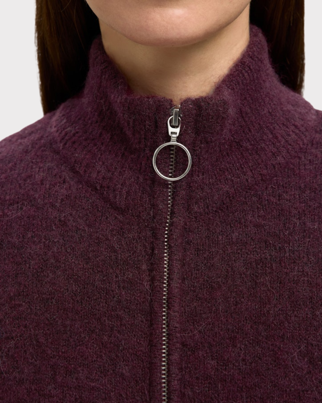 Slfsia Ras Ls Knit Zipper Cardigan Noos-CARDIGAN-Selected Femme-Aandahls