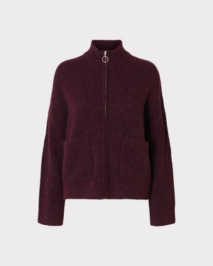 Slfsia Ras Ls Knit Zipper Cardigan Noos-CARDIGAN-Selected Femme-Aandahls