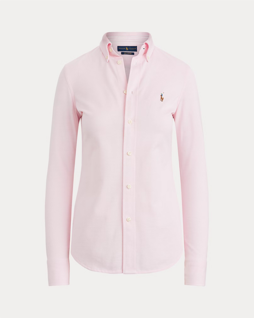 Slim fit knit cotton oxford shirt-Skjorte-Polo Ralph Lauren-Aandahls