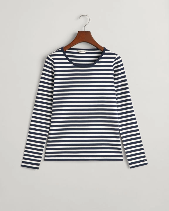 Slim striped ribbed LS-Topp-Gant-Aandahls