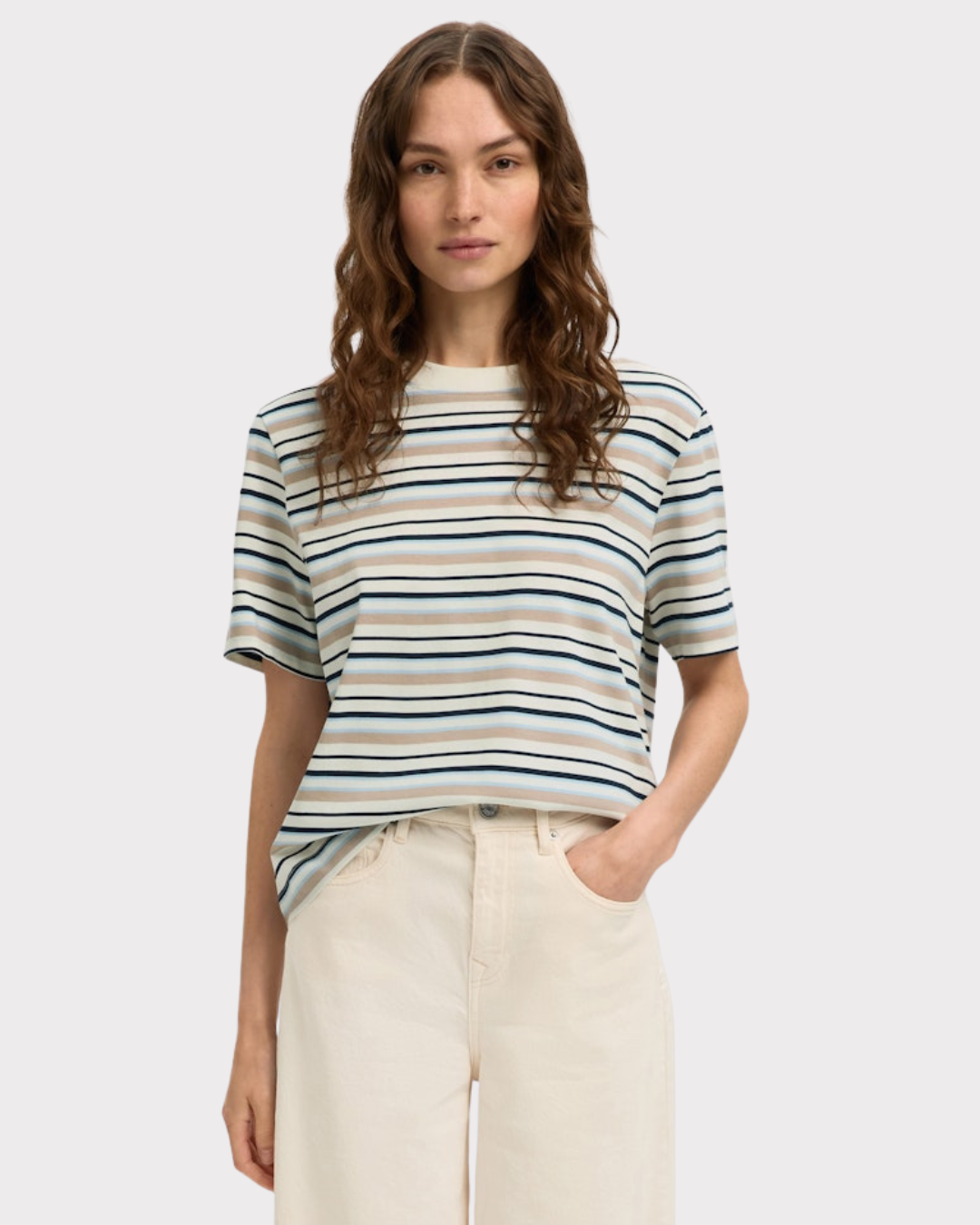 Slwessential Ss Striped Boxy Tee Noos-T-shirt-Selected Femme-Aandahls
