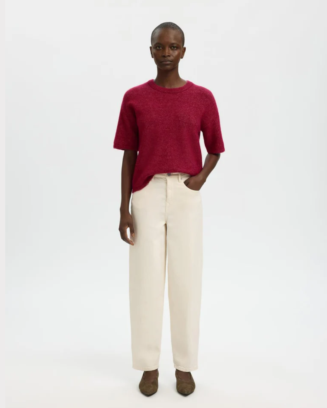 Slwlulu 2/4 Knit O-Neck Noos-Genser-Selected Femme-Aandahls