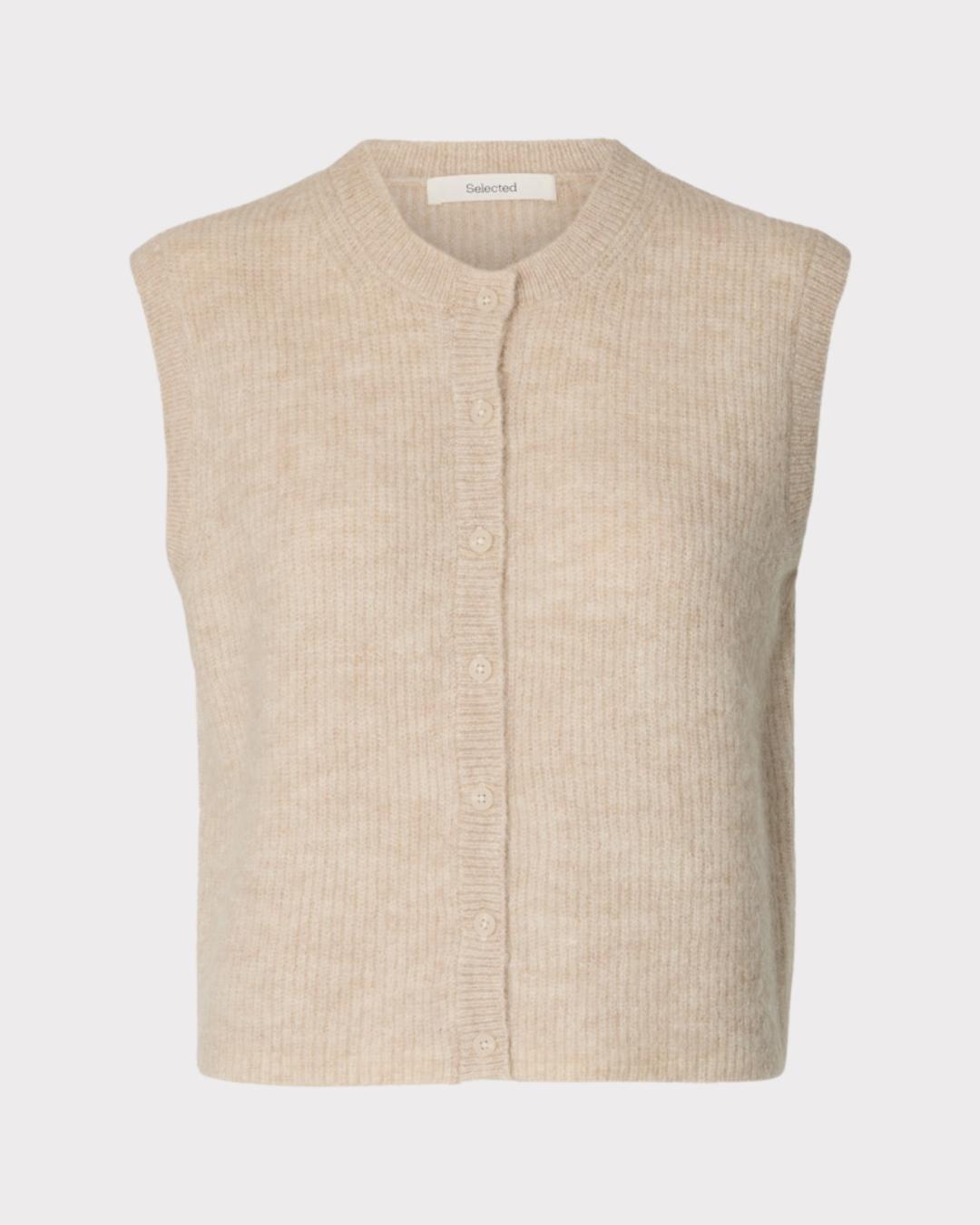 Slwlulu Sl Button O-Neck Vest Noos-Overdel-Selected Femme-Aandahls